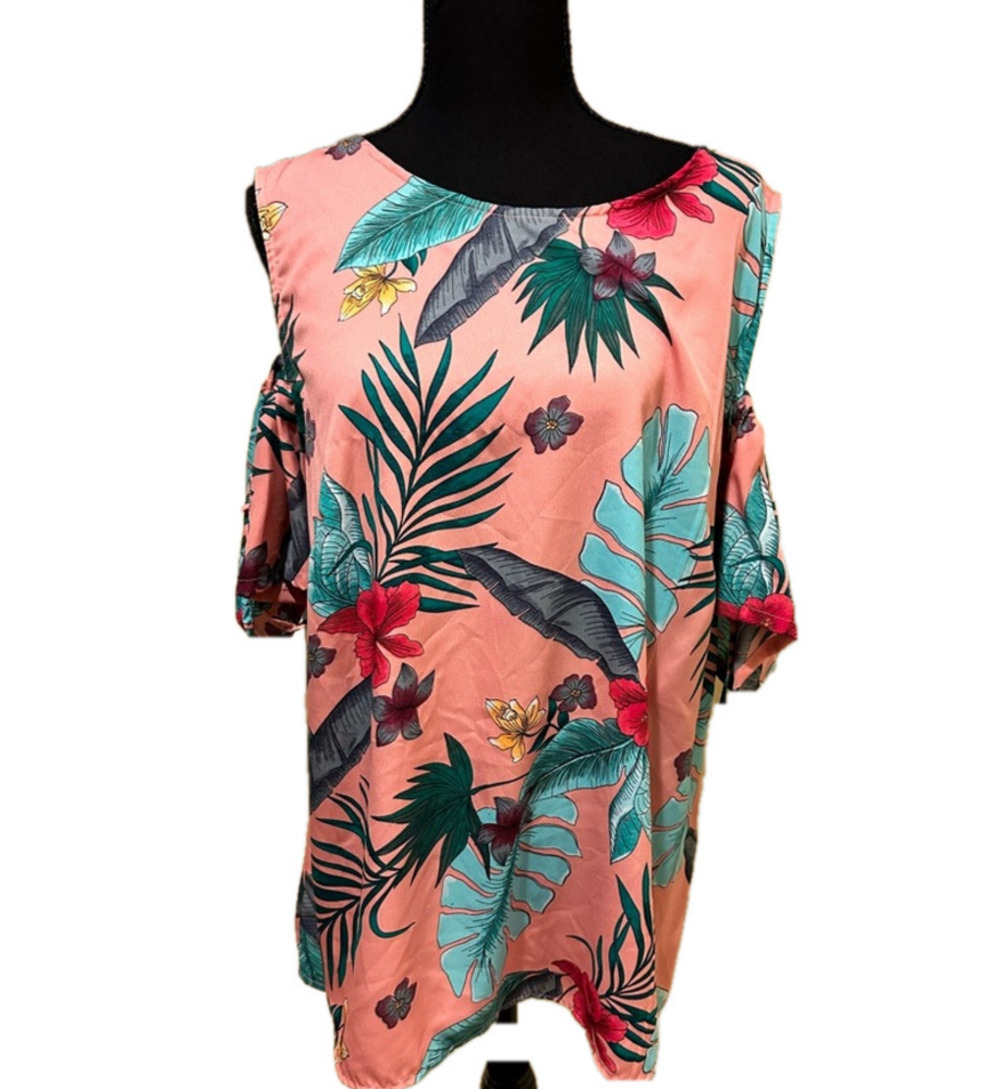 JUNAROSE PINK FLORAL OFF THE SHOULDER TOP